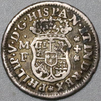 1738 Mexico 1/2 Real Pillars & Globes Dos Mundos Colonial Spain Silver Coin (20050801R)