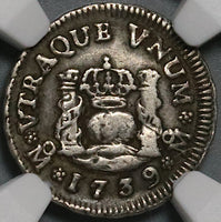 1739 NGC VF 35 Mexico 1/2 Real Philip V Spain Colony Silver Coin (21100601C)