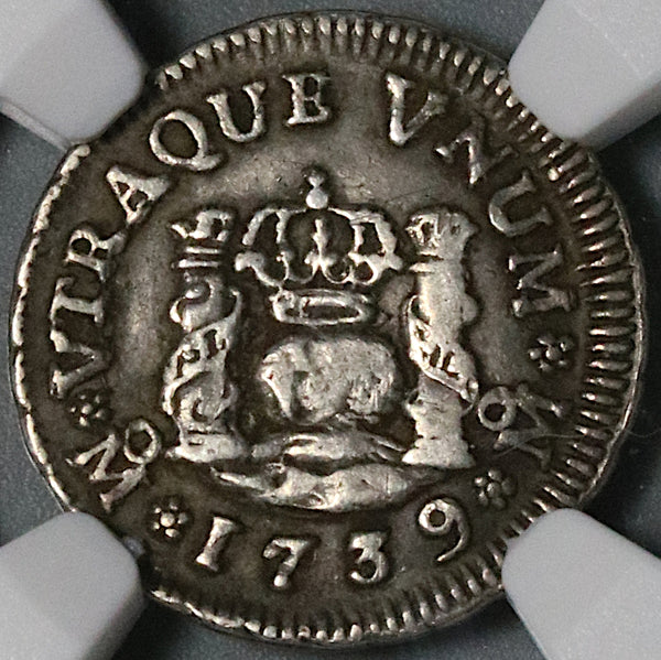 1739 NGC VF 35 Mexico 1/2 Real Philip V Spain Colony Silver Coin (21100601C)