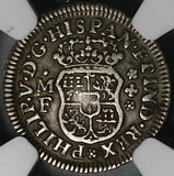 1739 NGC VF 35 Mexico 1/2 Real Philip V Spain Colony Silver Coin (21100601C)