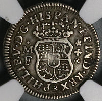 1739 NGC VF 35 Mexico 1/2 Real Philip V Spain Colony Silver Coin (21100601C)