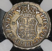 1746 NGC UNC Det Mexico 1/2 Real Philip V Spain Colony Pirate Silver Coin (21051701D)