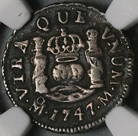 1747 NGC VF Mexico 1/2 Real Ferdinand VII Spain Colony Pirate Coin (23031303C)