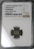 1747 NGC VF Mexico 1/2 Real Ferdinand VII Spain Colony Pirate Coin (23031303C)