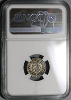 1755 NGC AU 55 Mexico 1/2 Real Ferdinand VI Spain Colony Silver Pillars & Globe Coin (21031803C)