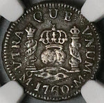 1760 NGC AU Mexico 1/2 Real Charles III Spain Colony Pirate Coin (23101001D)