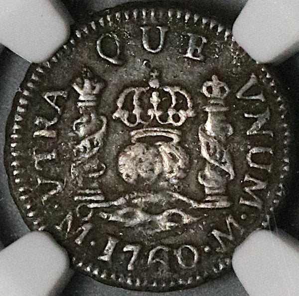 1760 NGC AU Mexico 1/2 Real Charles III Spain Colony Pirate Coin (23101001D)