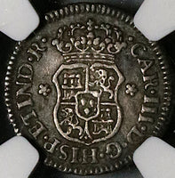 1760 NGC AU Mexico 1/2 Real Charles III Spain Colony Pirate Coin (23101001D)
