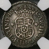 1760 NGC AU Mexico 1/2 Real Charles III Spain Colony Pirate Coin (23101001D)