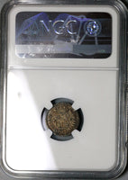 1763 NGC AU 55 Mexico 1/2 Real Charles III Spain Colony Silver Pirate Coin (22033004C)