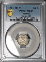 1764 PCGS XF 45 Mexico 1/2 Real Charles III Spain Colony Pirate Coin (22101602C)