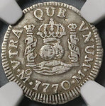 1770 NGC VF 25 Mexico 1/2 Real Charles III Spain Colony Silver Coin (22022703C)