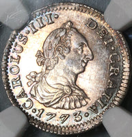 1773 NGC MS 62 Mexico 1/2 Real Colonial Spain Mint State Silver Coin (20030901C)