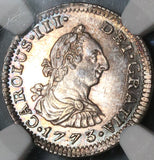 1773 NGC MS 62 Mexico 1/2 Real Colonial Spain Mint State Silver Coin (20030901C)