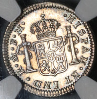 1773 NGC MS 62 Mexico 1/2 Real Colonial Spain Mint State Silver Coin (20030901C)