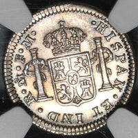 1773 NGC MS 62 Mexico 1/2 Real Colonial Spain Mint State Silver Coin (20030901C)