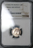 1773 NGC MS 62 Mexico 1/2 Real Colonial Spain Mint State Silver Coin (20030901C)