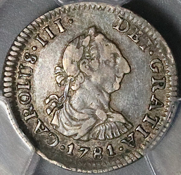 1781 PCGS XF 40 Mexico 1/2 Real Charles III Spain Colony Pirate Silver Coin (22101603C)