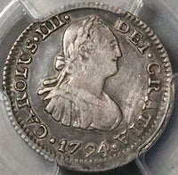 1794 PCGS VF Mexico 1/2 Real Charles III Spain Colony Silver Coin (22101604C)