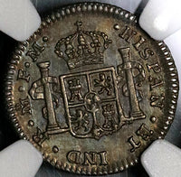 1800 NGC AU 58 Mexico 1/2 Real Charles IIII Spain Colony Silver Coin (22033005C)