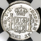 1804 NGC UNC Mexico 1/2 Real Charles IIII Colonial Spain Silver Coin (23062501C)
