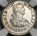 1809 NGC MS 62 Mexico 1/2 Real Colonial Spain Mint State Silver Coin (19111601C)