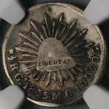1845-Ga NGC VF Mexico 1/2 Real Guadalajara Cap Rays SIlver Coin (23041601C)