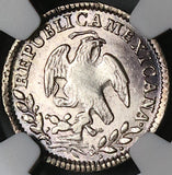 1847-Mo NGC MS 61 Mexico 1/2 Real Mint State Cap Rays Silver Coin  (23041602C)