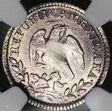 1847-Mo NGC MS 61 Mexico 1/2 Real Mint State Cap Rays Silver Coin  (23041602C)