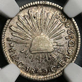 1849/8-C NGC XF 45 Mexico 1/2 Real Culiacan Mint Cap Rays Silver Coin POP 1/1 (23041603C)