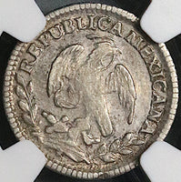 1849/8-C NGC XF 45 Mexico 1/2 Real Culiacan Mint Cap Rays Silver Coin POP 1/1 (23041603C)