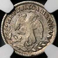 1849/8-C NGC XF 45 Mexico 1/2 Real Culiacan Mint Cap Rays Silver Coin POP 1/1 (23041603C)
