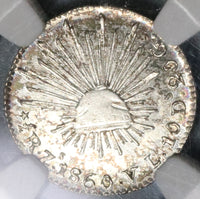 1860-Zs NGC MS 62 Mexico 1/2 Real Zacatecas Mint State Silver Coin (21090505C)