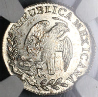 1860-Zs NGC MS 62 Mexico 1/2 Real Zacatecas Mint State Silver Coin (21090505C)