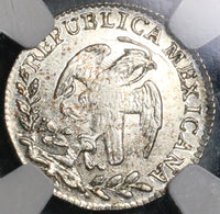 1860-Zs NGC MS 62 Mexico 1/2 Real Zacatecas Mint State Silver Coin (21090505C)