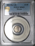 1842-Mo PCGS MS 63 Mexico 1/4 Real Silver Liberty Head Mint State Coin (22112101C)
