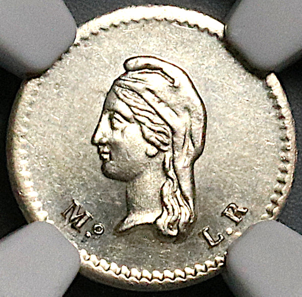 1858-Mo NGC MS 62 Mexico 1/4 Real Silver Liberty Head Coin POP 1/4 (23041802C)