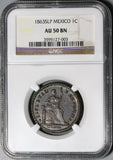 1863 NGC AU 50 Mexico 1 Centavo San Luis Potosi 1st Decimal Coin (20081903C)