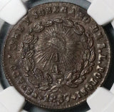 1867 NGC AU 55 Mexico 1/4 Real San Luis Potosi Copper Coin POP 1/1 (16052302D)