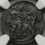 1828- NGC XF Durango Mexico State 1/8 Real Octavo Child Bow Arrow Tree Coin (22041801C)