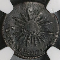 1828- NGC XF Durango Mexico State 1/8 Real Octavo Child Bow Arrow Tree Coin (22041801C)