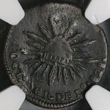 1828- NGC XF Durango Mexico State 1/8 Real Octavo Child Bow Arrow Tree Coin (22041801C)