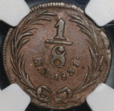 1831-Mo NGC XF 45 Mexico 1/8 Real Octavo Coin POP 1/0 (21042502C)