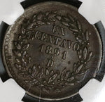1891-Do NGC VF 30 Mexico 1 Centavo Durango Mint Rare Coin POP 1/0 (19122802C)