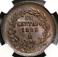 1896 NGC MS 65 Mexico 1 Centavo Copper Mint State Coin (20092702C)