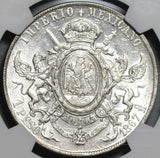1867-Mo NGC AU 58 Mexico Maximilian Peso Silver Imperial Coin (20082503C)