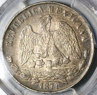 1871-Cn PCGS AU 50 Mexico Peso Culiacan Mint Silver Coin POP 1/1 (22052801C)