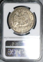 1871-Go NGC MS 61 Mexico Peso Guanajuato Mint State Balance Scale Silver Coin (22050904D)