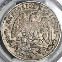 1872-Zs PCGS XF 45 Mexico Un Peso Zacatecas Mint Silver Coin (22092602C)