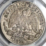 1872-Zs PCGS XF 45 Mexico Un Peso Zacatecas Mint Silver Coin (22092602C)